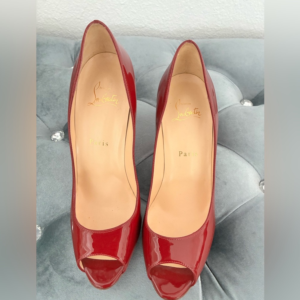 Christian Louboutin Mater Claude 85 Red Heel sz 38 (7 1/2/8)